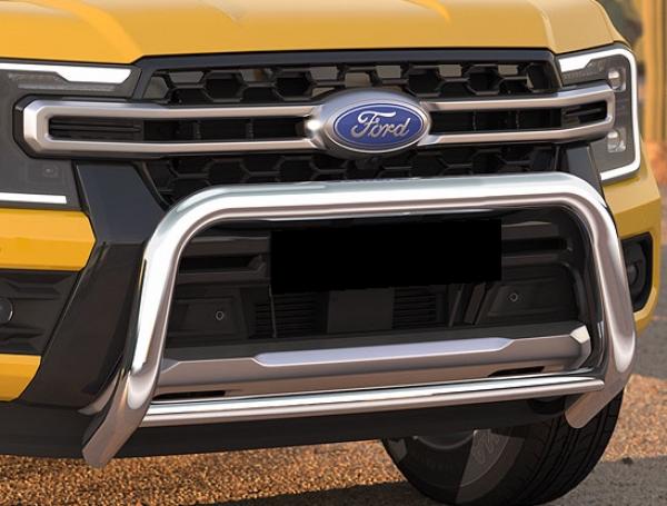 EU-Personenschutzbügel D: 76 mm + D:51mm, Edelstahl poliert, inkl. EG-Genehmigung für Ford Ranger Modell 2023